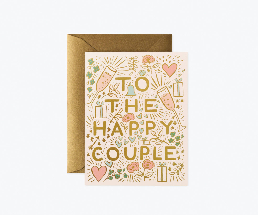 To the Happy Couple Greeting Card - Merry Piglets