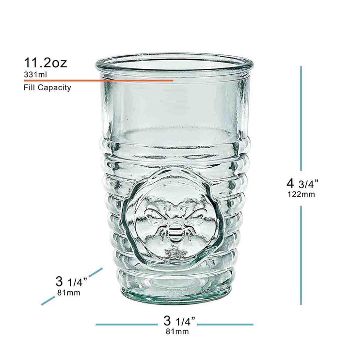 Bee Embossed Glass Tumbler