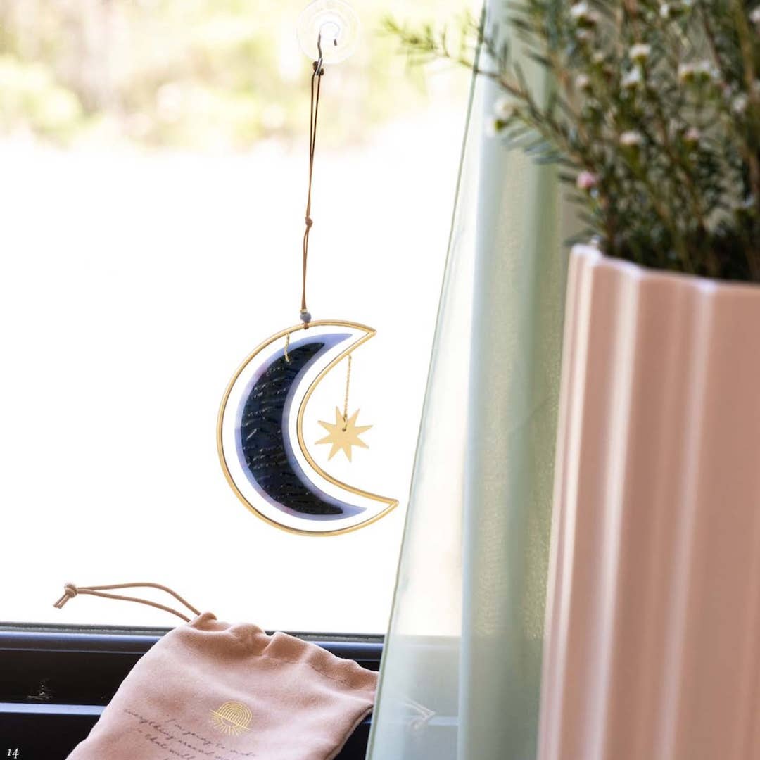 Moon Star Stained Glass Light Catcherk