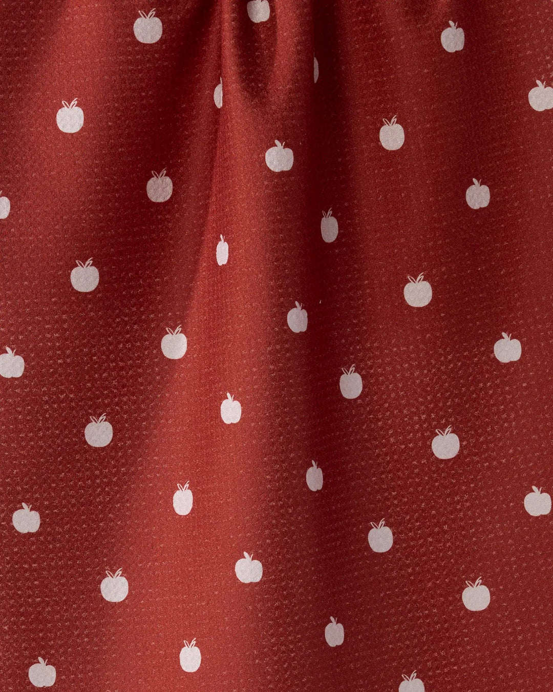 Clay Red Dotty Apple Geometry Tea Towel