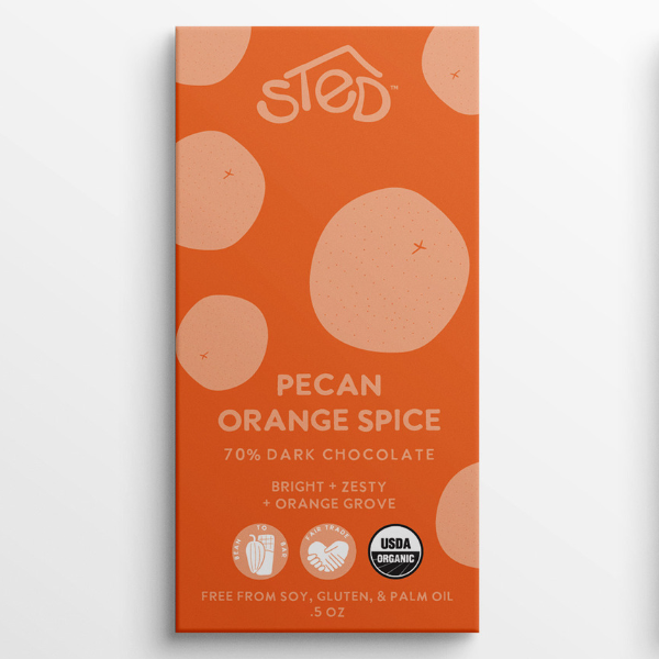 Mini Pecan Orange Spice Chocolate Bar