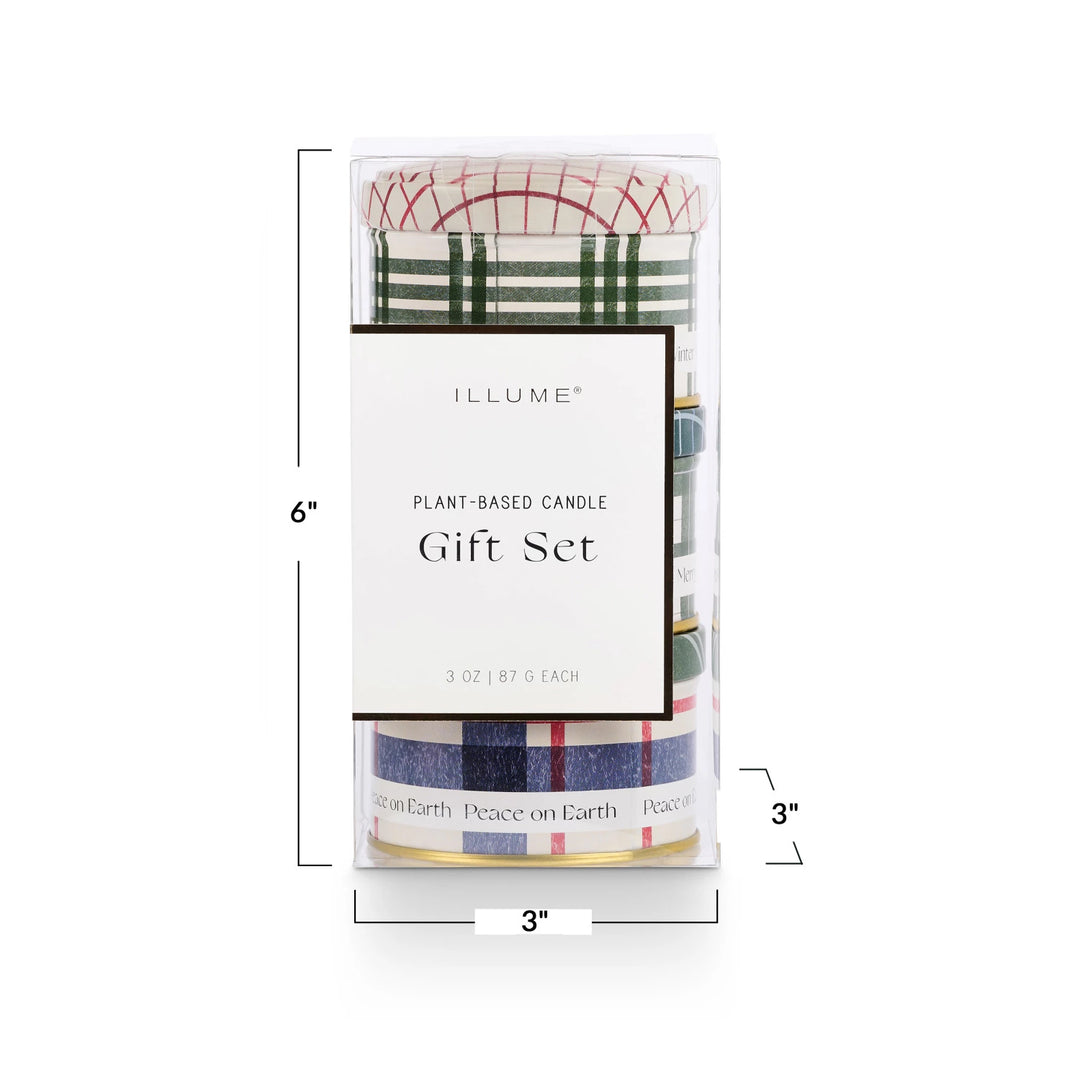 Balsam & Cedar Holiday Tin Trio Gift Set