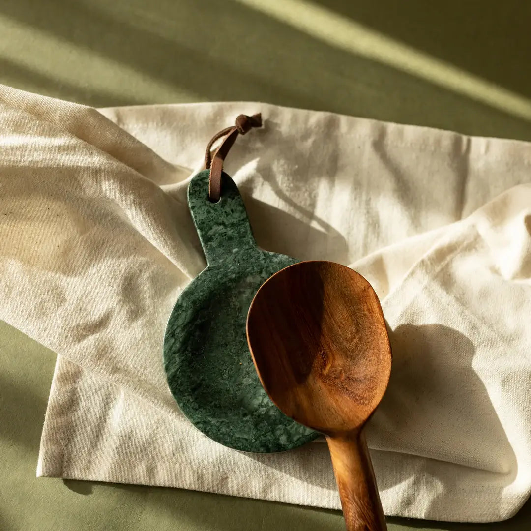 Cillian Dark Green Marble Spoon Rest - Thumbnail 4
