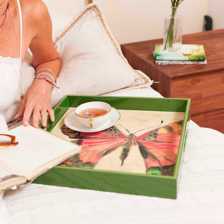 Butterfly Study Square Serving Tray