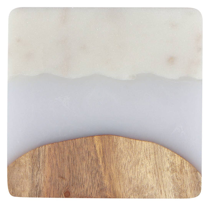 Marble and Wood Coasters Set of 4 - Merry Piglets