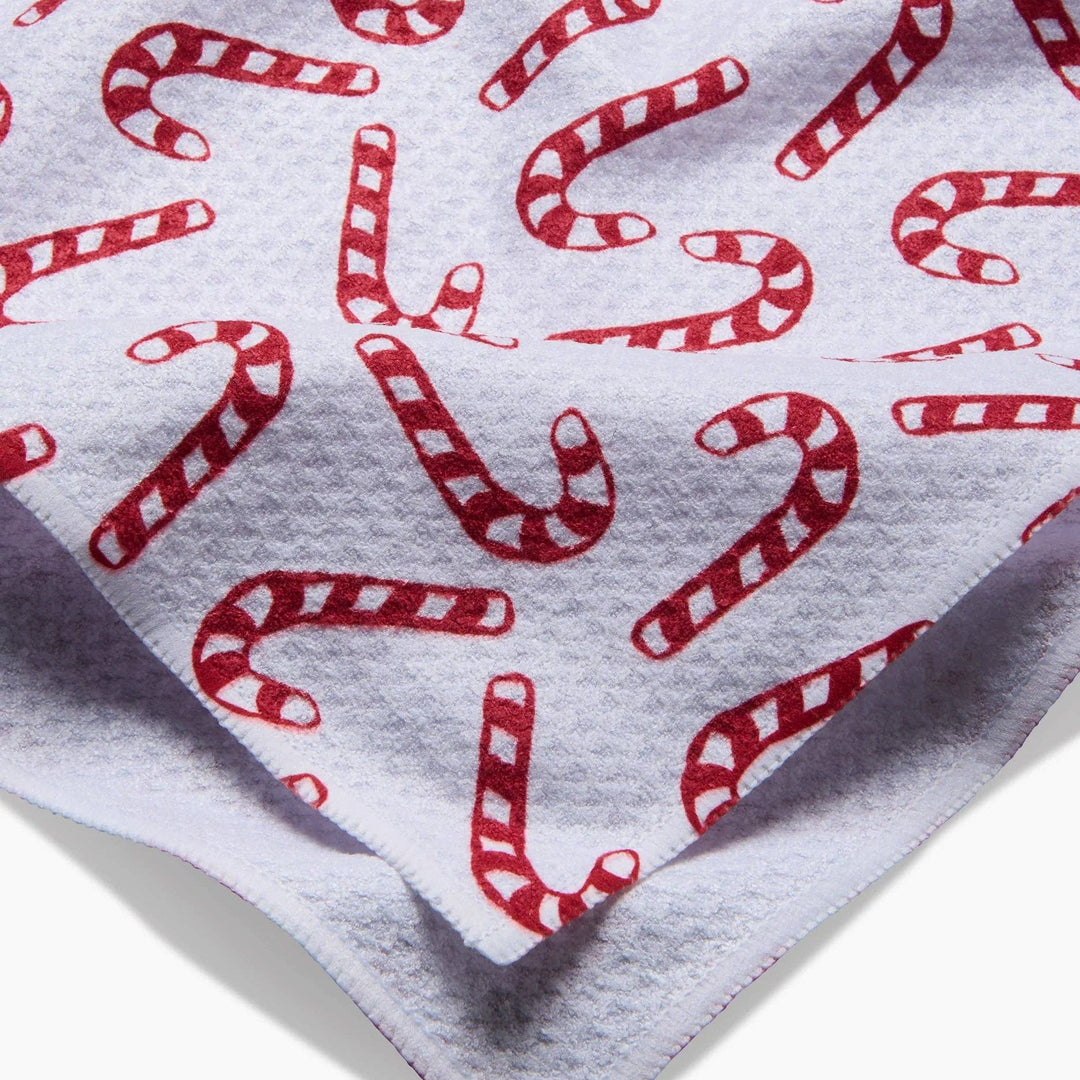 Christmas Candy Canes Geometry Tea Towel