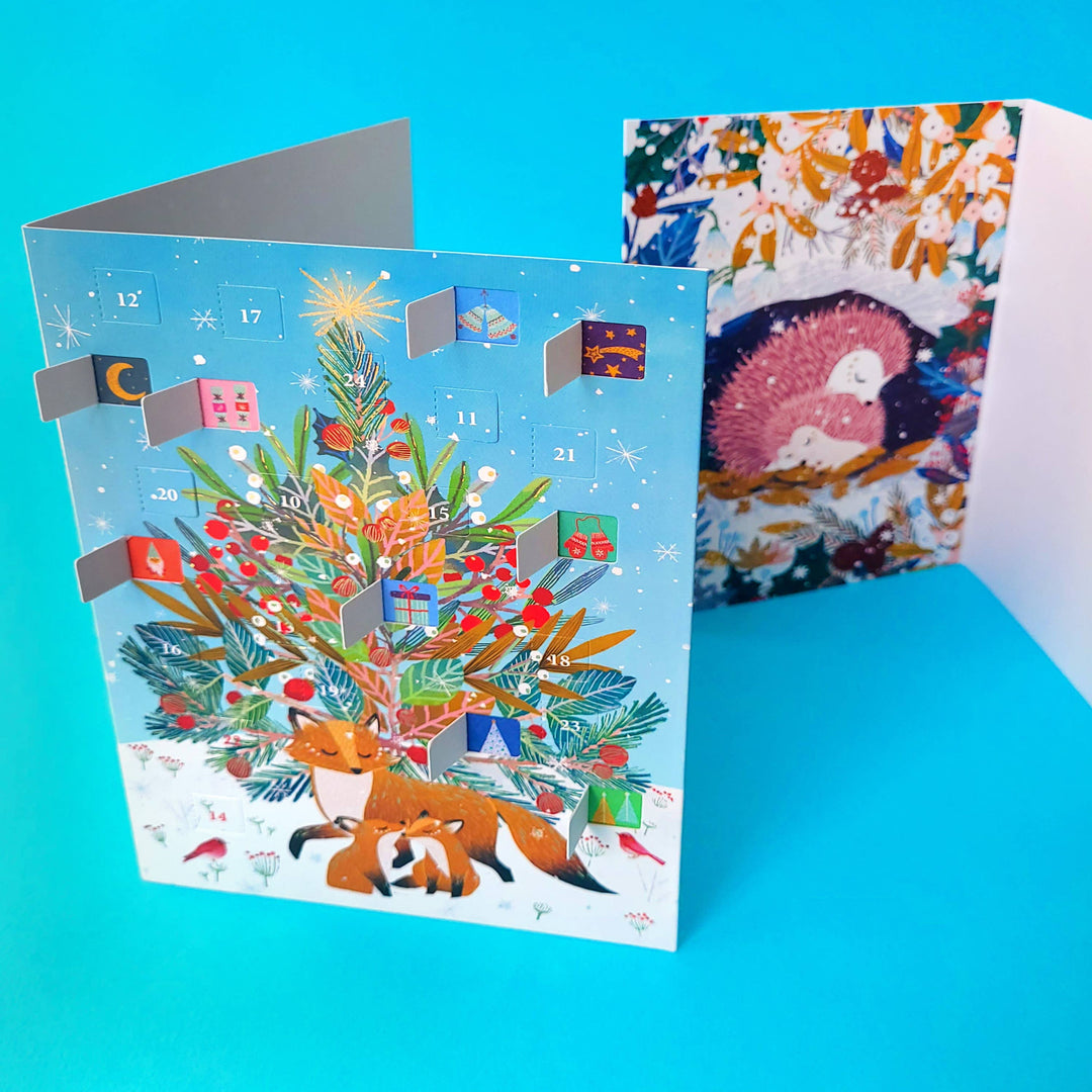 Beneath the Tree Fox Advent Calendar Greeting Card