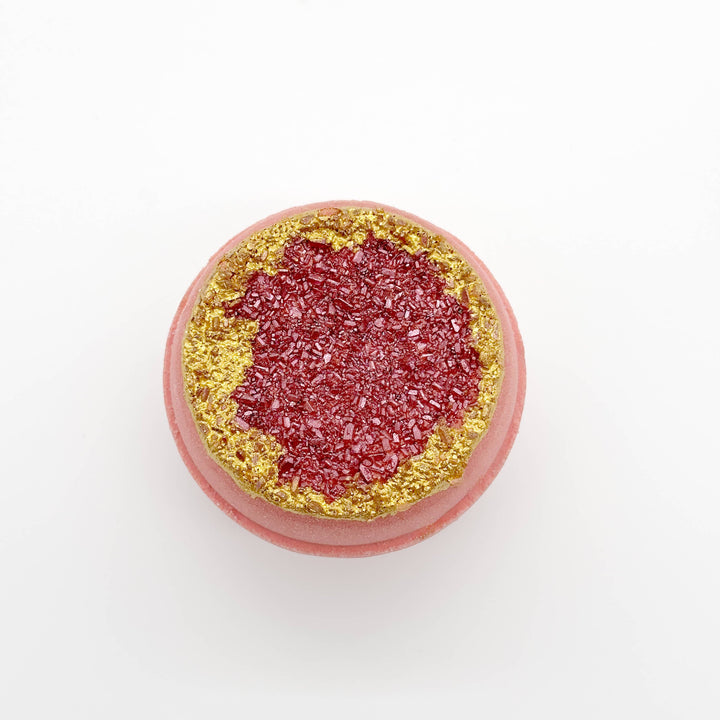 Crystal Geode Bath Bomb - Ruby, Red + Gold