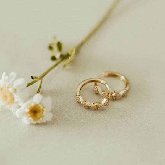 Gold Diamond Hoops