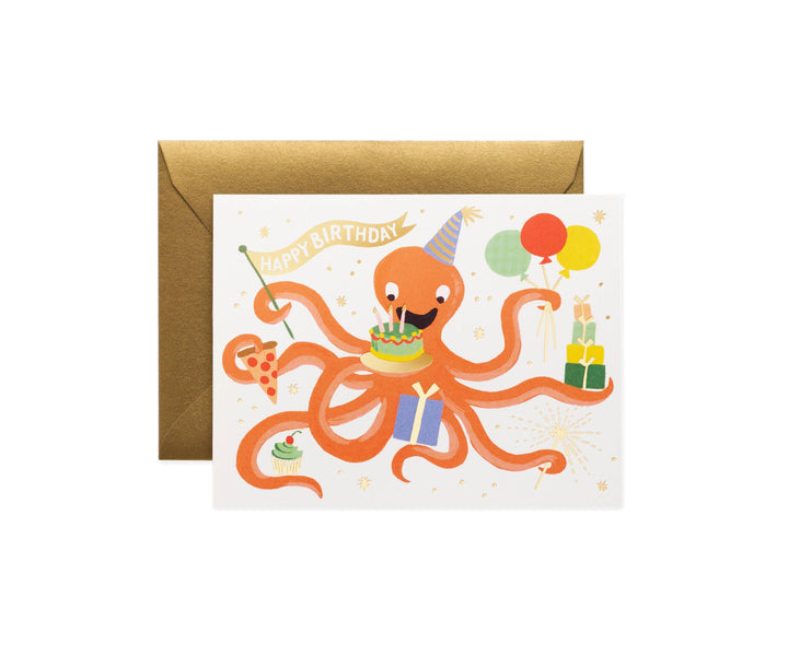 Octopus Birthday Greeting Card