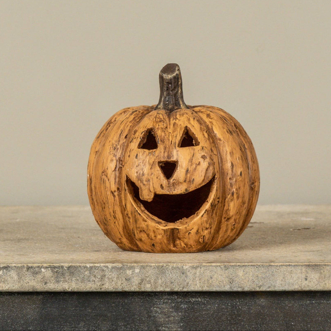 Terracotta Big Mouth Carved Pumpkin 5.5"