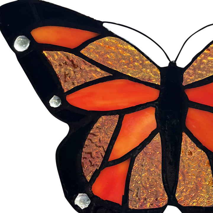 Orange & Black Butterfly Stained Glass - Merry Piglets