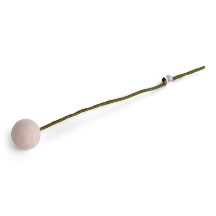 White Wool Pom Flower Large