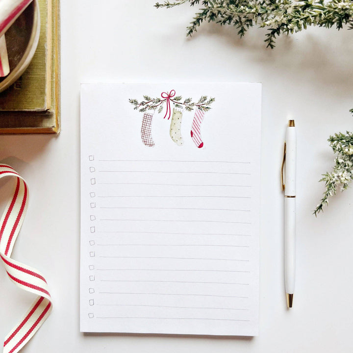 Christmas Stockings Checklist Notepad