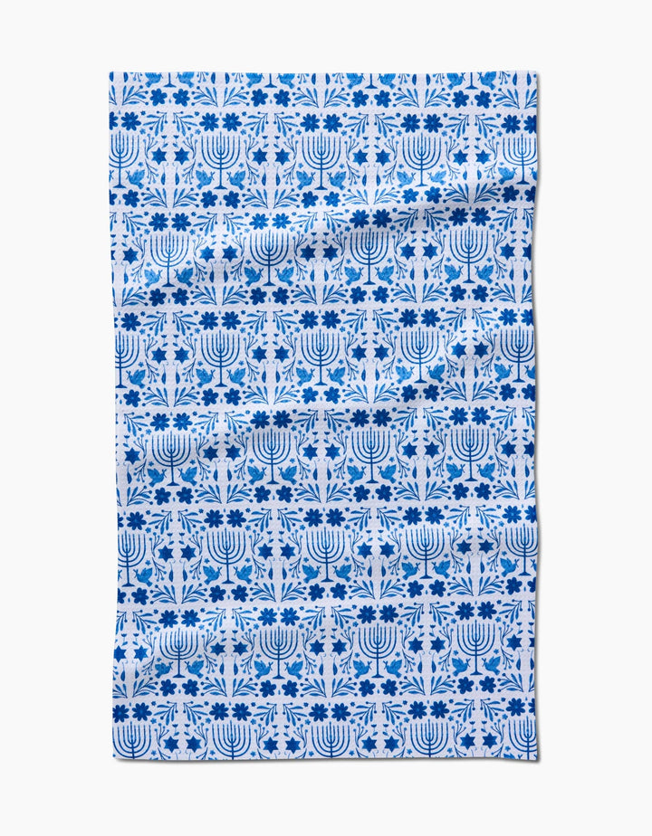 Hanukkah Geometry Tea Towel