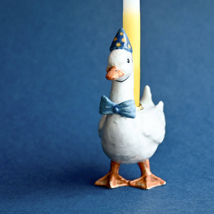 Porcelain Blue Goose Cake Topper
