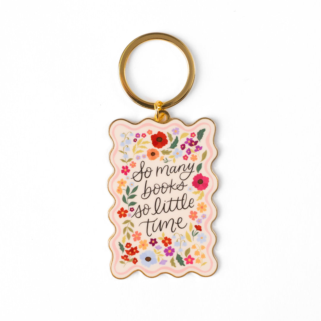 So Many Books Metal Keychain