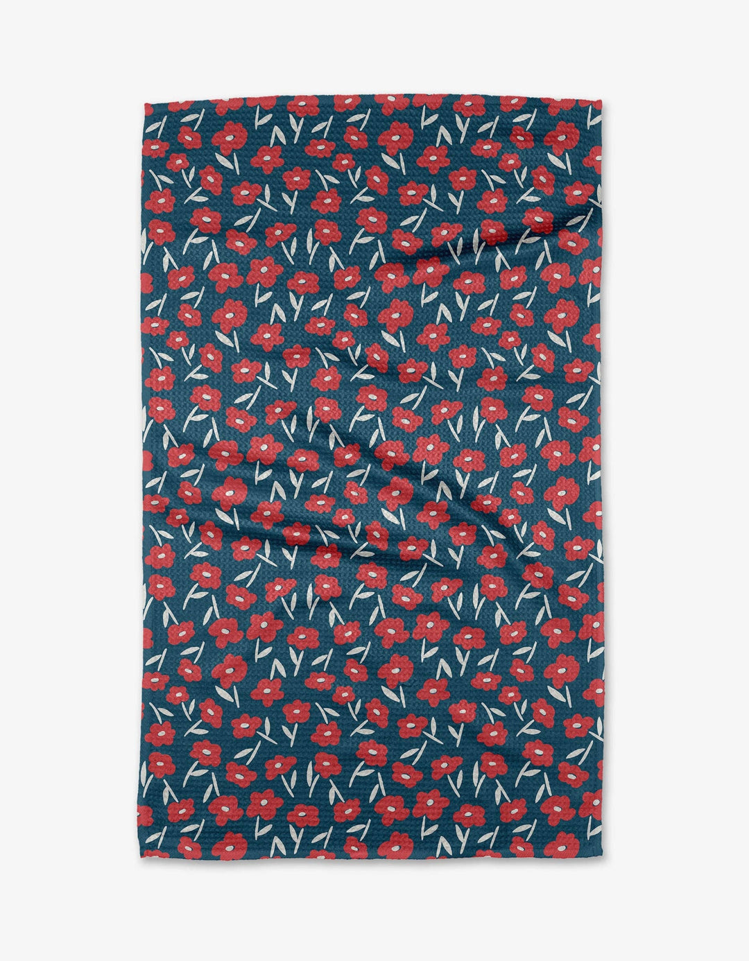 Geometry - Luca Daisy Red Tea Towel - Merry Piglets