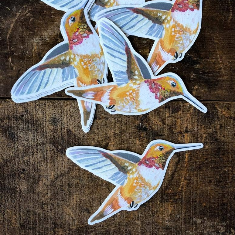 Hummingbird Sticker - Merry Piglets