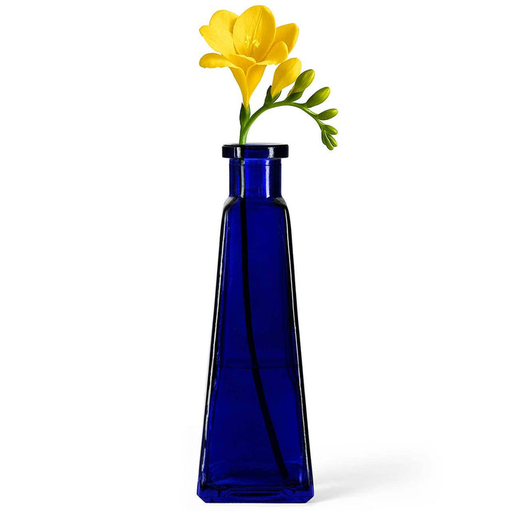 Blue Pyramid Bud Vase