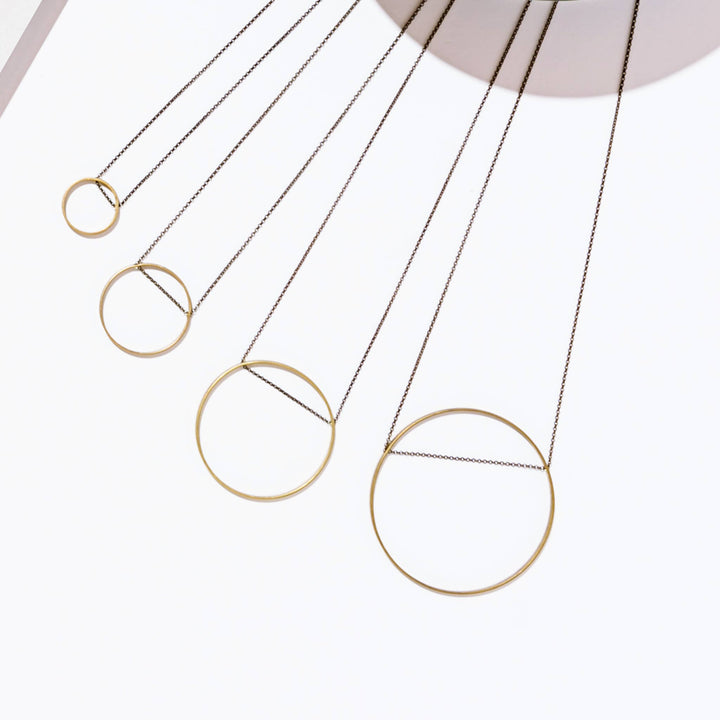 Horizon Brass Circle Necklace