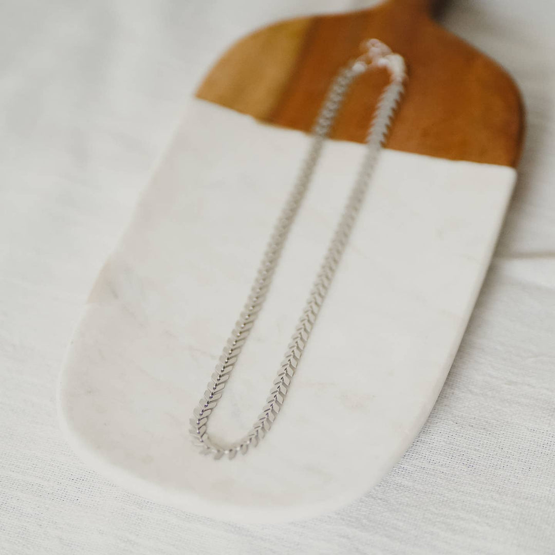 Silver Laurel Necklace