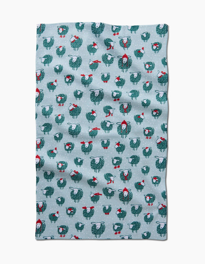 Warm Woolly Sheep Geometry Tea Towel