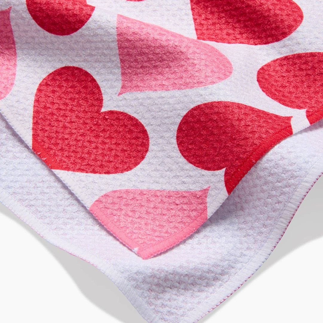 Blushing Hearts Geometry Tea Towel