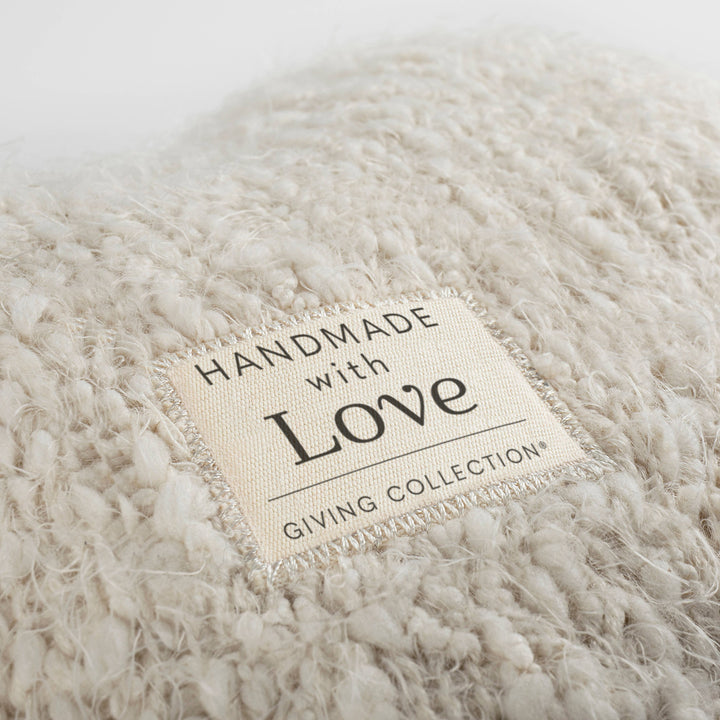 Cream Giving Heart Pillow