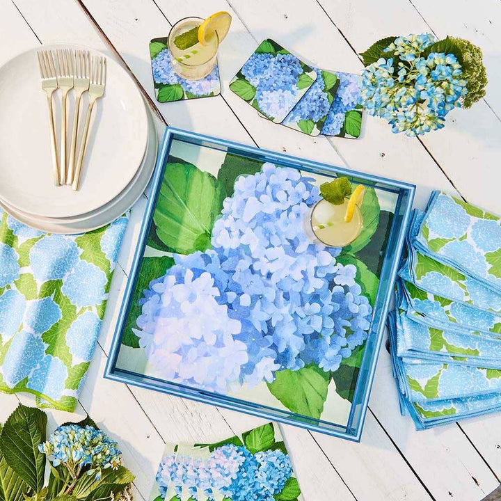 Blue Hydrangea Square Tray