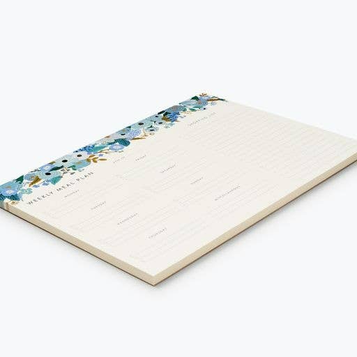 Garden Party Blue Meal Planner Notepad