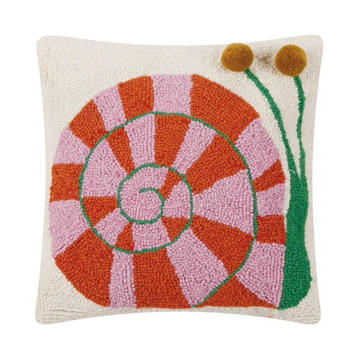 Snail's Pace Wool Hook Pillow - Merry Piglets