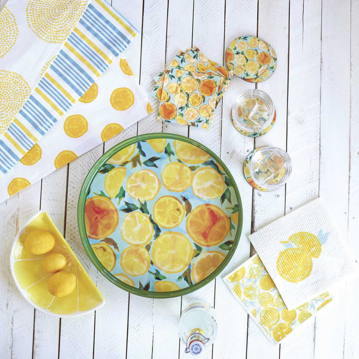 Lemon Slices Round Serving Tray