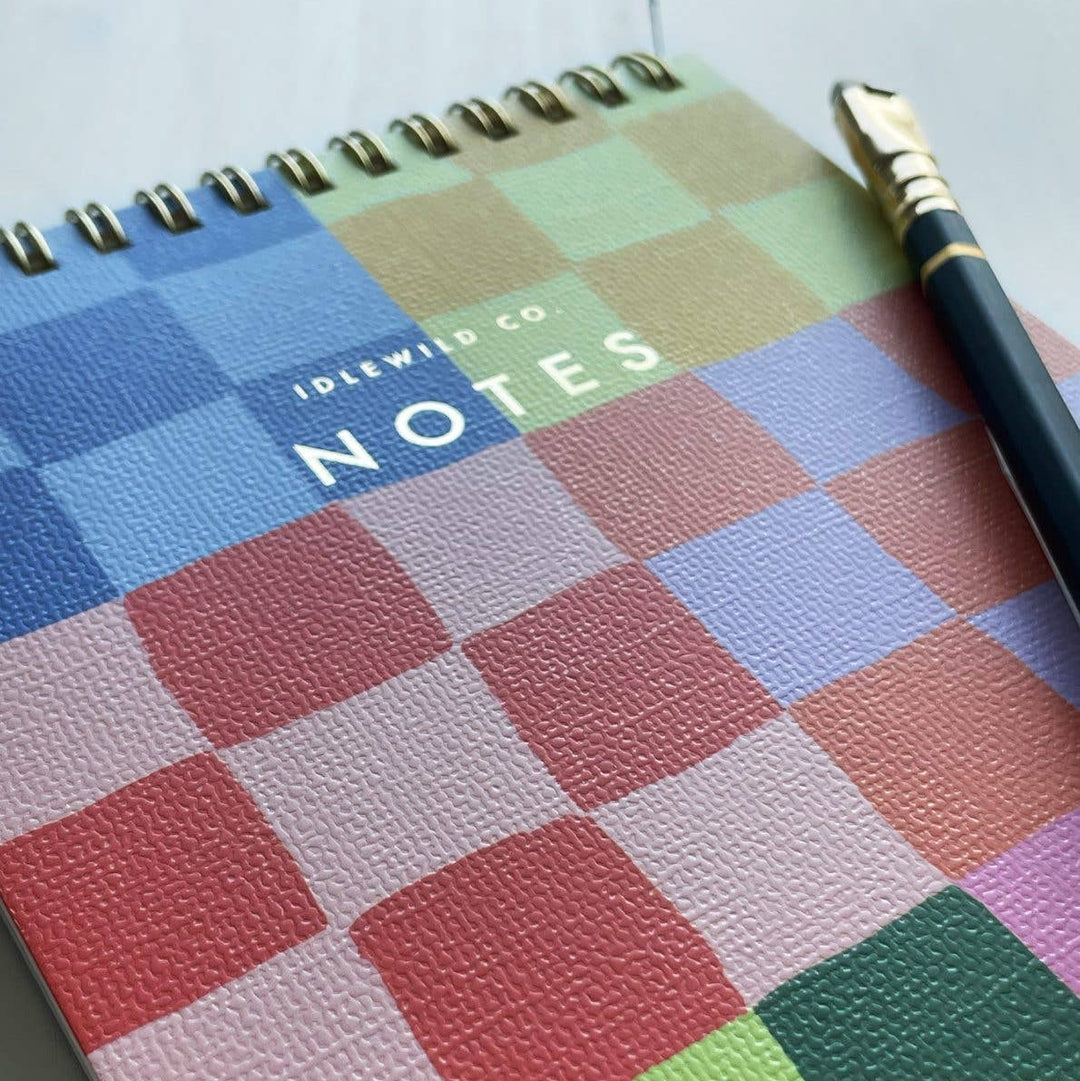 Rainbow Checks Spiral Notepad