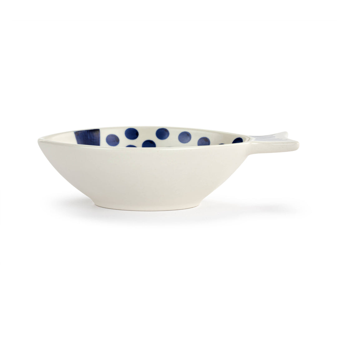 Blue Dot Fish Ceramic Dish