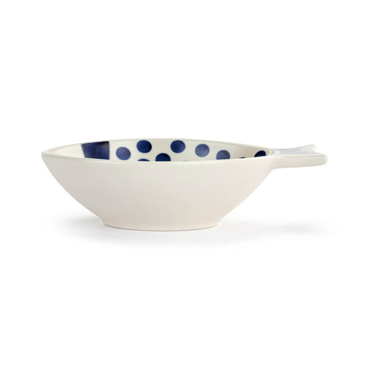 Blue Dot Fish Ceramic Dish
