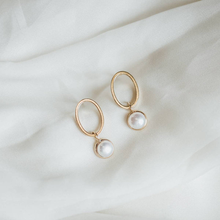 Brass Pearl Danglers