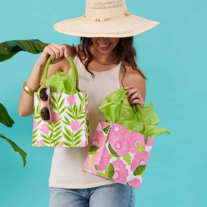 Pink Flower Reusable Gift Bag
