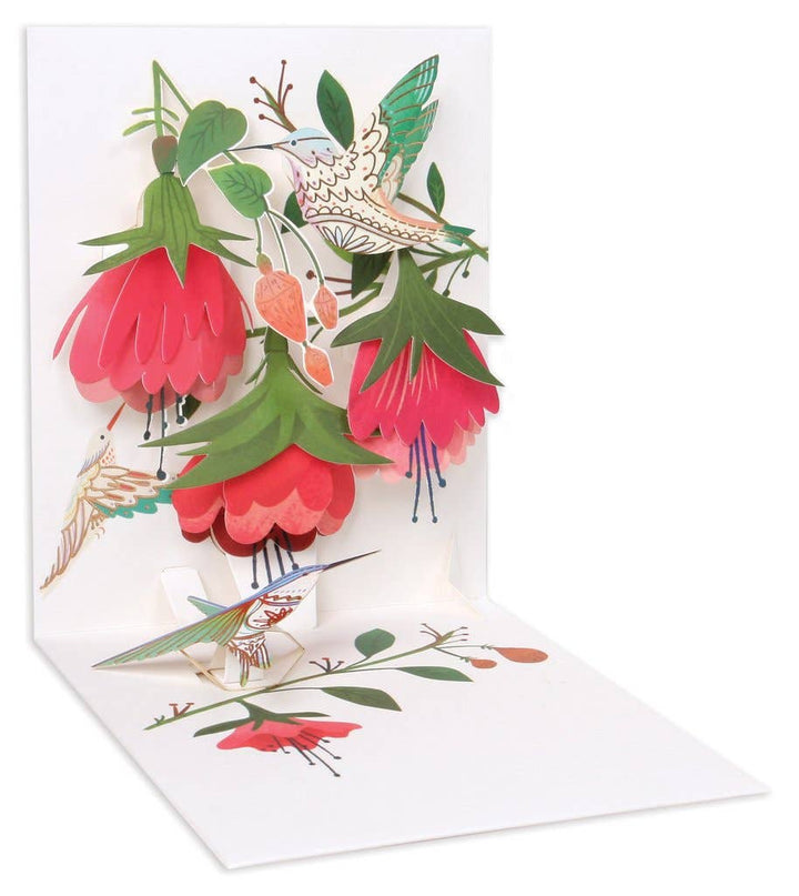 Hummingbirds Pop-Up Birthday Greeting Card