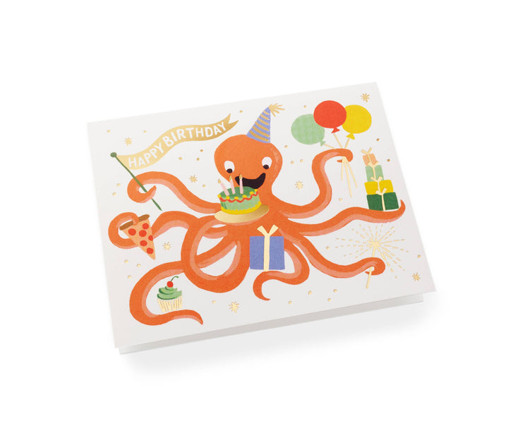 Octopus Birthday Greeting Card