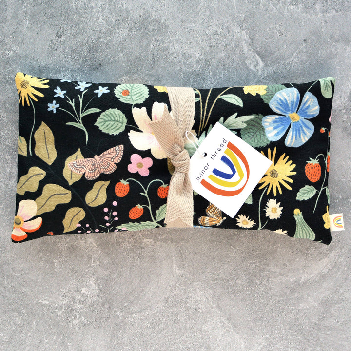 Lavender Eye Pillow: Strawberry Fields Black