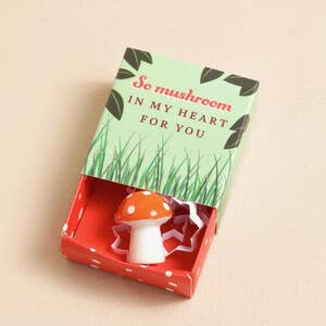Tiny Matchbox Mushroom Ceramic Token