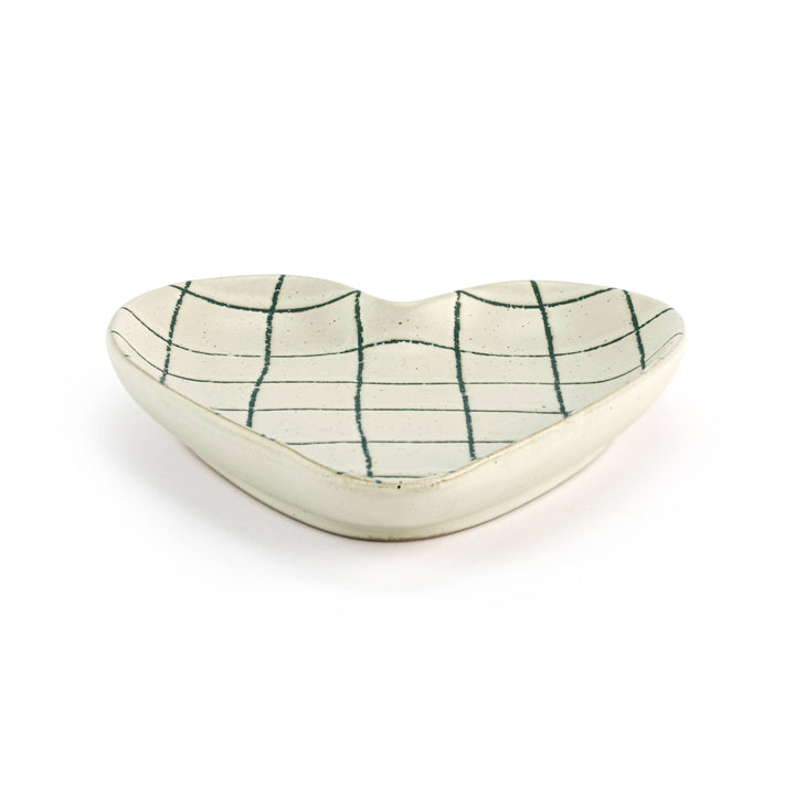 White + Blue Heart Spoon Rest