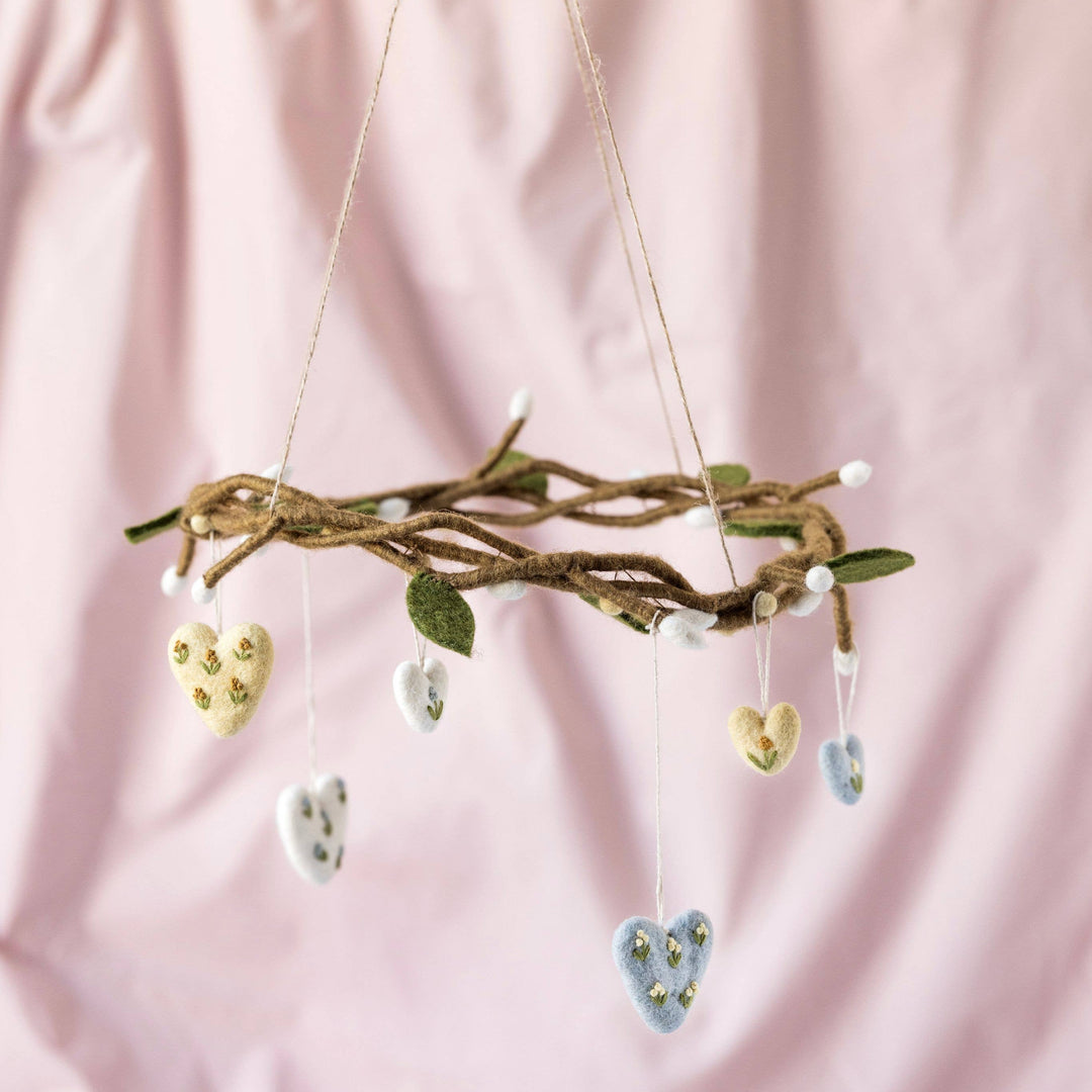 Mini Wool Heart Ornament