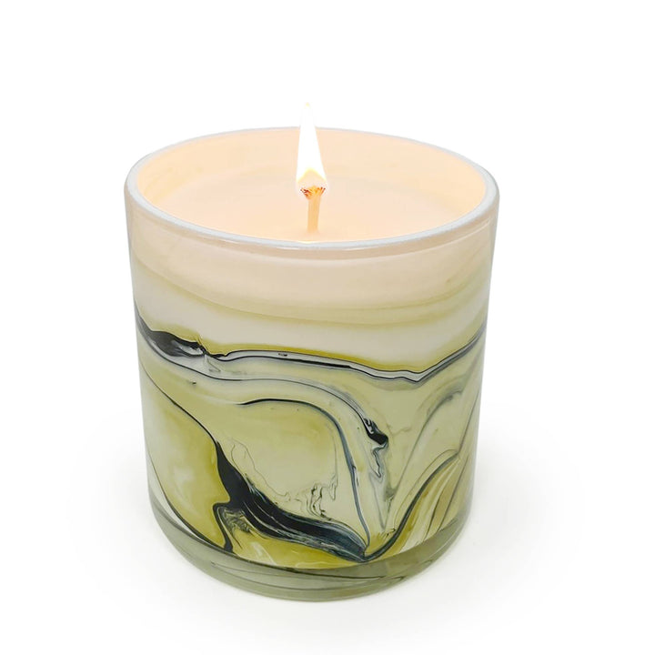 Vetiver & Oak Swirl Glass Candle