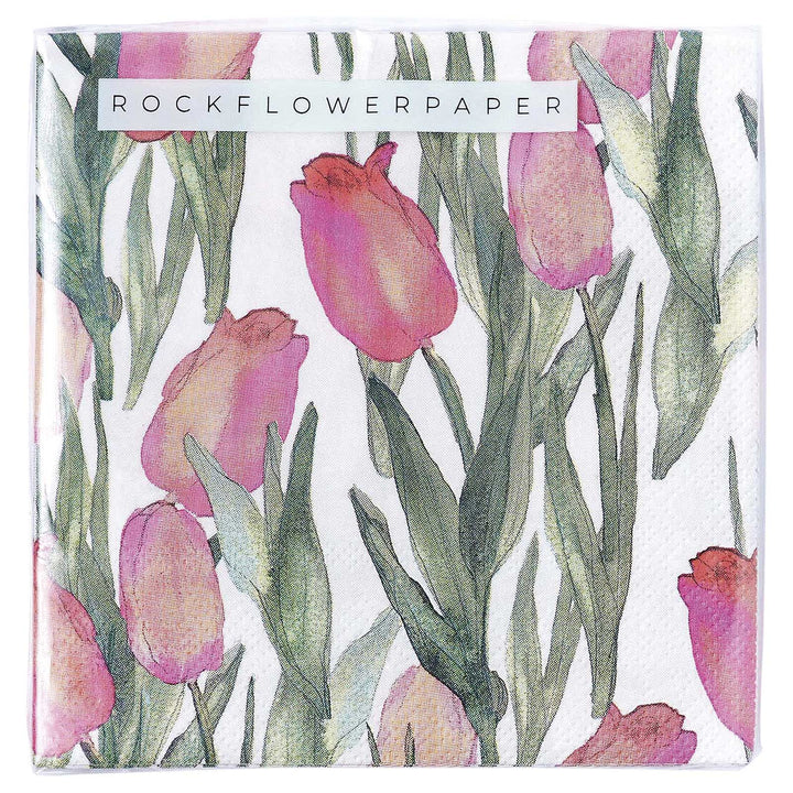 Pink Tulips Paper Napkins