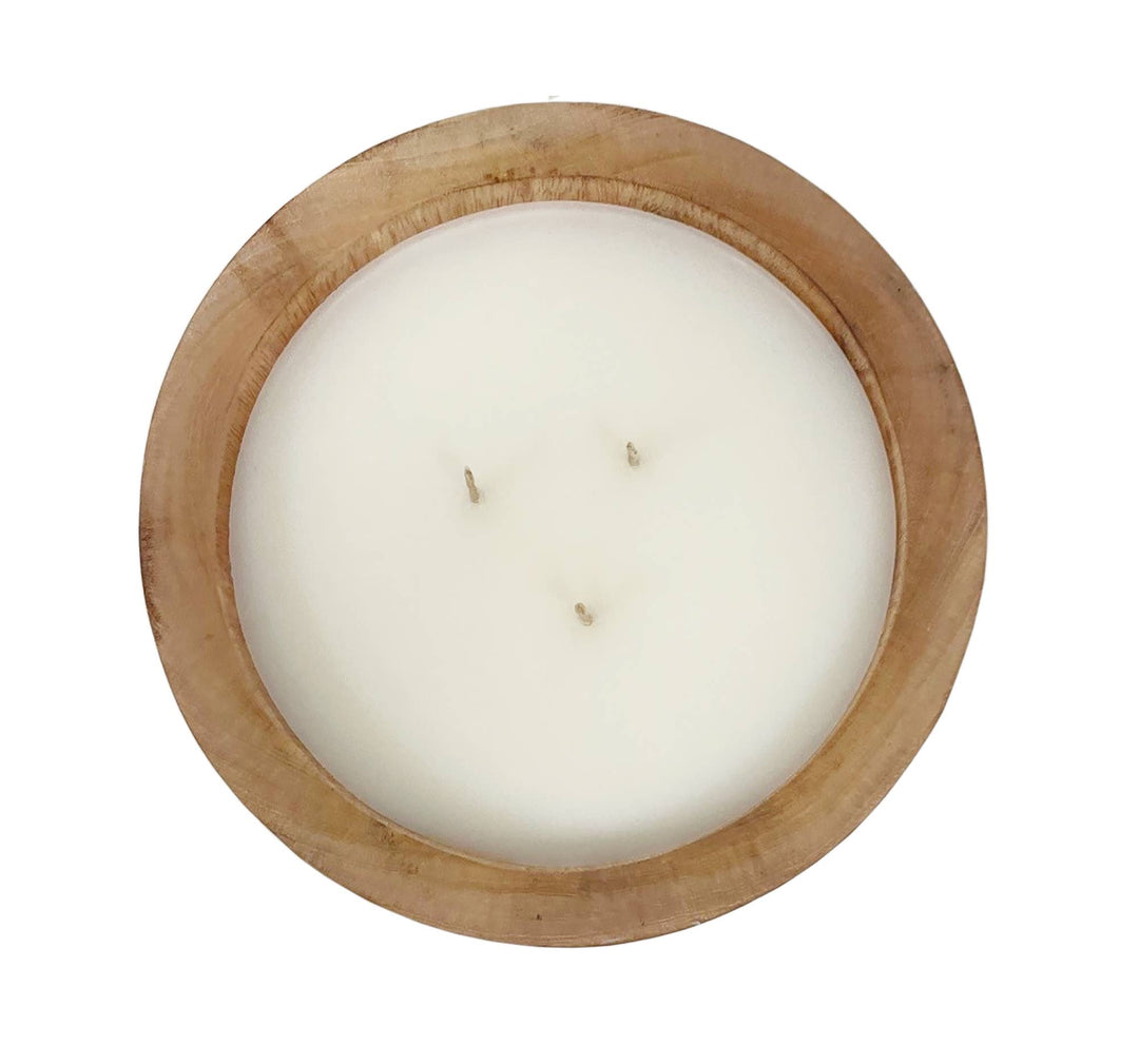 Mahogany Pedestal Wood Candle