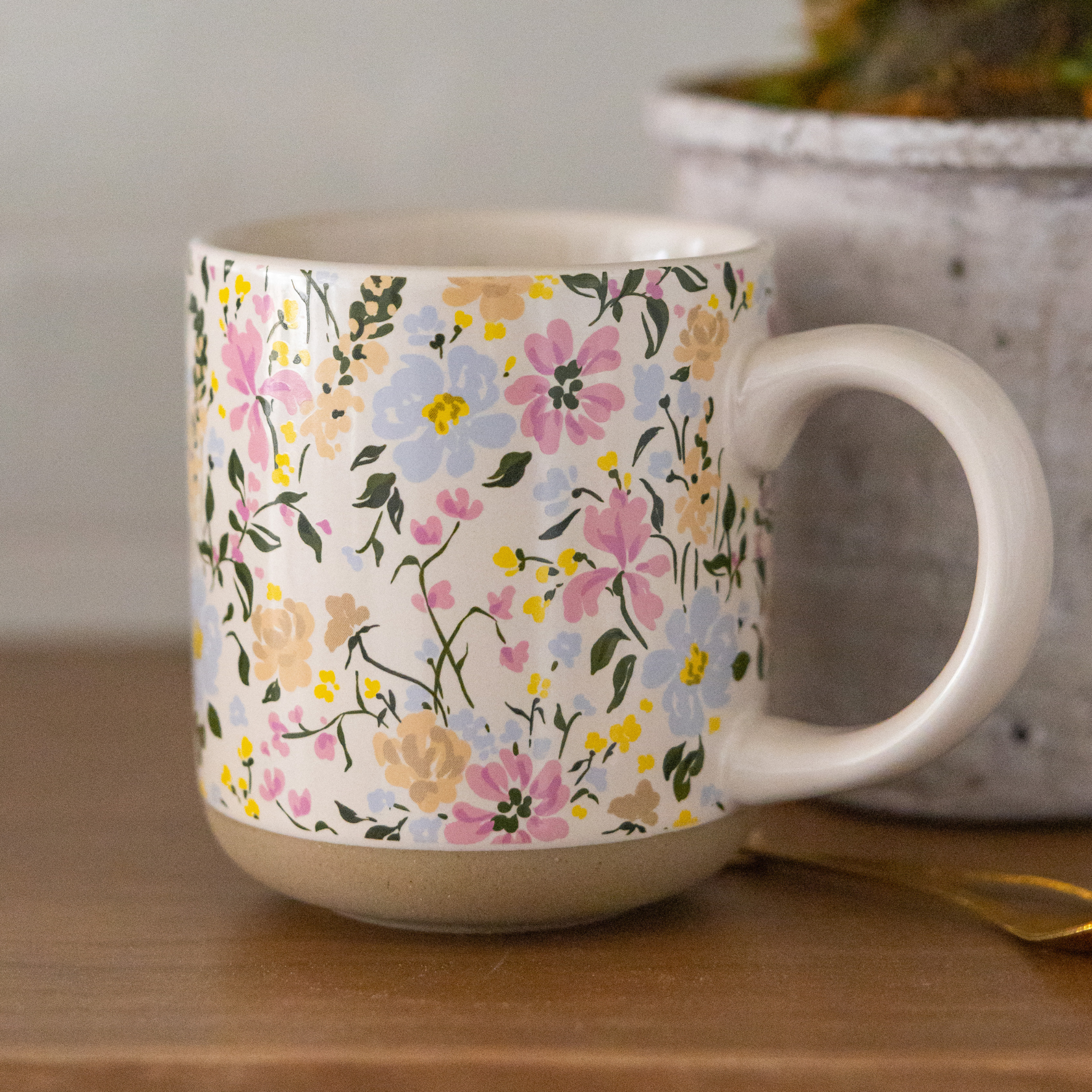 Floral Stone Coffee Mug - Thumbnail 3