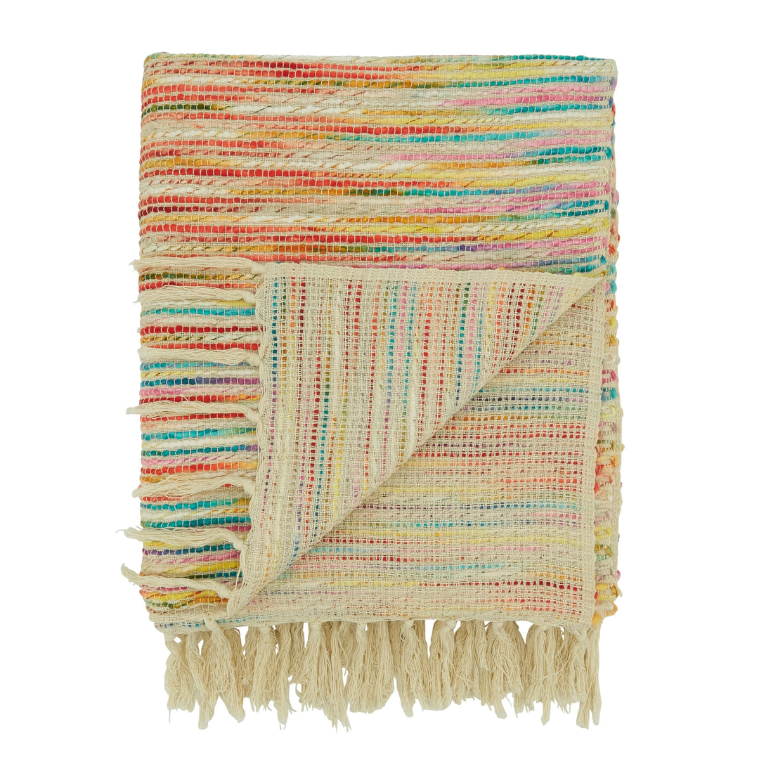 Rainbow Stripe Throw Blanket