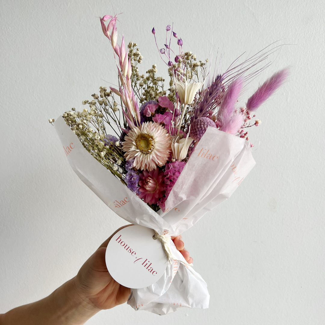 House of Lilac - Spring Whimsical Dried Flower Mini Bouquet: Lavender Haze - Merry Piglets